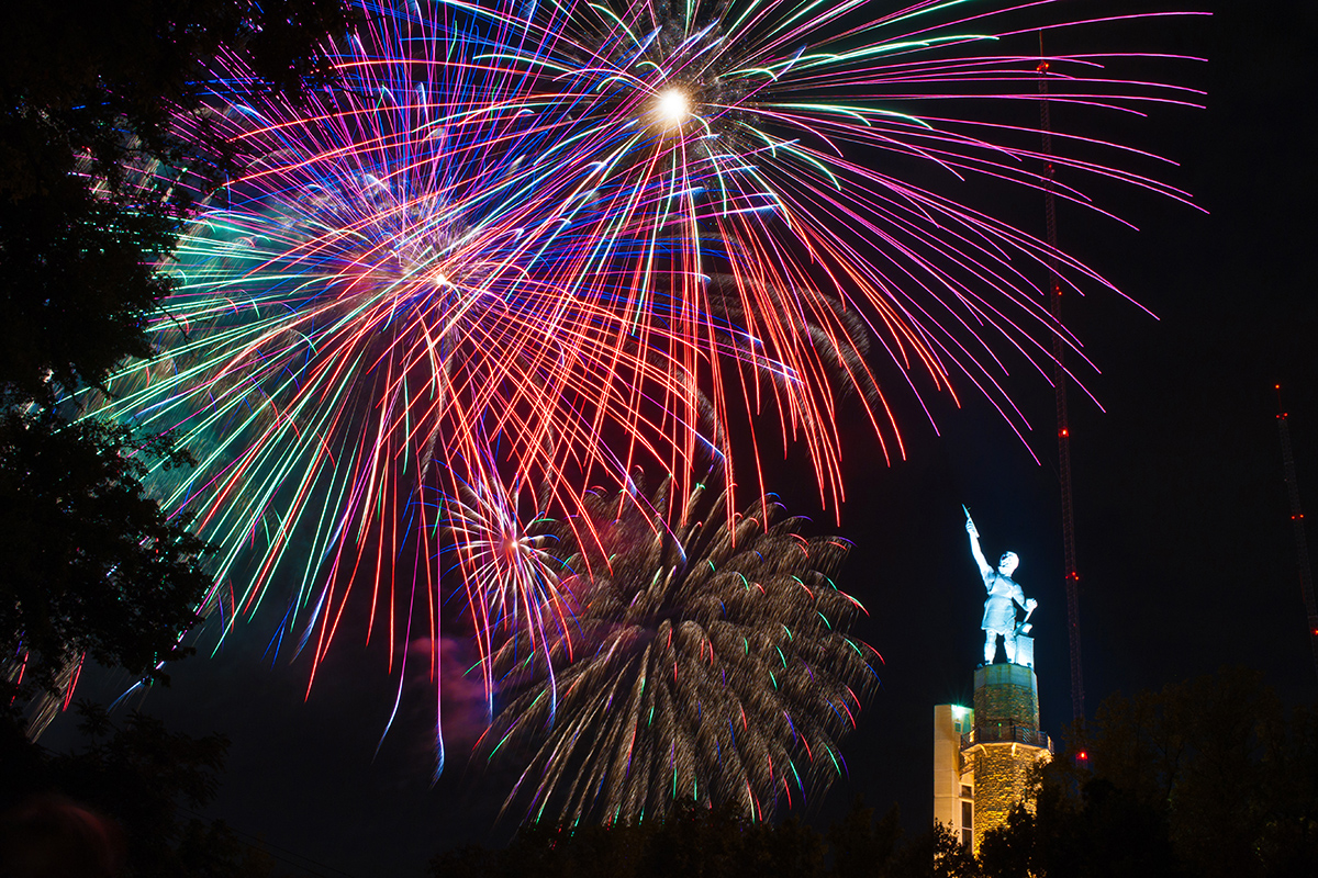Birmingham Alabama Fireworks Show at Vulcan